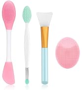 Silicone Face Scrubber, 1pcs Exfoliating Lip Brush, 1pcs Cleansing Brush,2pcs Face Mask Brush Exf...