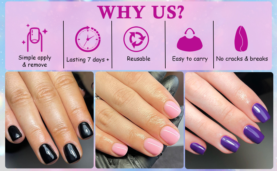 acrylic nails; stick on nails; short nails; false nails; short fake nails; nails press ons