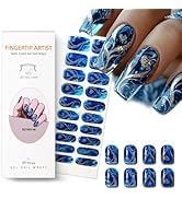 Pureglow Co Semi Cured Gel Nail Strips 20Pcs Gel Nails for Use with Any UV/LED Nail Lamp Easy to ...