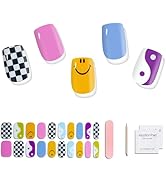 LabTabBa Semi Cured Gel Nail Strips - 20pcs Glaze Gel Nail Stickers, Salon Quality DIY Nail Wraps...
