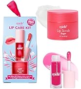 epielle Lip Care Kit | Lip Glow Oil Cherry (6mL) + Lip Sugar Scrub (20g) | Hydrate & Exfoliate fo...