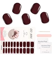 ASTONFOG Semi Cured Gel Nail Strips, Black Nail Stickers Works with Any Nail Lamps, Salon-Quality...