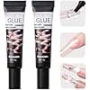 Gosojam Nail Glue 2-Pack – Fast-Drying, Long-Lasting Adhesive for Acrylic, Press-On & Gel Nails – Water-Resistant, No UV/LED Needed, 10g x 2 – Strong Bond, Gentle on Nails, Ideal for DIY & Salon Use