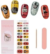 TOROKOM Halloween Cured Gel Nail Strips, Ghost Hat ​Gel Nail Polish Strips Long Lasting Waterproo...