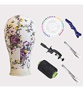 SDZNYQT 21-23 Inch Wig Head Mannequin Wig Head With Stand for Making Wigs Canvas Block Head with ...