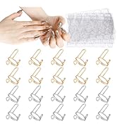 20PCS Wudu Nail Rings with 120PCS Adhesive Nail Tabs ，Wudu Nail Rings for Acrylic Nails Non-Tarni...