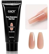 GAOY Poly Gel, 60g Nail Extension Gel, Natural Nude Builder Gel Nail Enhancement Gel for Beginner...