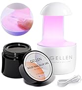 Gellen Solid Nail Glue Gel Kit, 15g Gel Nail Glue and 8w Mini UV Light LED Lamp for Nail Cured, S...