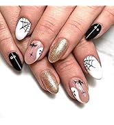 Halloween Press on Nails Halloween Fake Nails Halloween False Nails with Design Glue on Nails for...