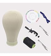 SDZNYQT 21-23 Inch Wig Head Mannequin Wig Head With Stand for Making Wigs Canvas Block Head with ...