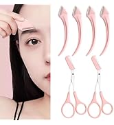 6Pcs Eyebrow Trimmer Set Stainless Steel Curved Eyebrow Razor Eyebrow Scissors With Comb Eyebrow ...