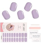 ASTONFOG Semi Cured Gel Nail Strips, Purple Nail Stickers Works with Any Nail Lamps, Salon-Qualit...