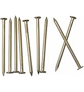 120pcs Gold Hardware Nails, 2 Inches Brass Plated Picture Hanging Nails, Wood Nails, Wall Nails f...