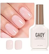 GAOY Sheer Light Pink Gel Nail Polish, 16ml Jelly Milky White Peach Translucent Color 1352 UV Lig...