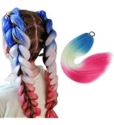 26inch Braiding Hair Ponytail Extensions With Tinsel Ombre DIY Jumbo Braids Hair Extensions for B...