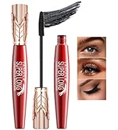 Mascara Black, Waterproof Long Lasting Smudge Proof Thicking Curling Lenthening Eyelash Makeup, 4...