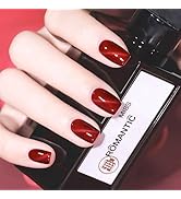 Short Square Press on Nails Rose Red Fake Nails Cat Eye False Nails with DIY Phototherapy Handmad...