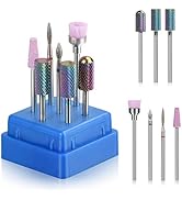 Bulex 7pcs Nail Drill Bits for Acrylic Nails - 3/32 Electric Nail Drill Bit Set - Professional Na...