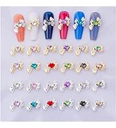 24 Pcs 5D Alloy Bow Nail Charms and Gems - SHANRUN Heart Nail Gems Nail Art Supplies Silver Gold ...