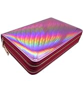 Mezerdoo 216 Slots Stamping Plate Holder Case Rainbow Laser Design Round Square Rectangular Nail ...