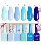 CANNI 6Pcs 9ml Navy Blue Gel Nail Polish Set- Dark Blue Gel Polish Kit Royal Light Baby Blue Colo...