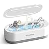 KUNPHY Ultrasonic Jewelry Cleaner, Jewelry Cleaner Machine 12oz 46KHz, Professional Sonic Cleaner with One-Touch Operation, Sonic Cleaner for Rings, Glasses, Jewelry, Dentures White