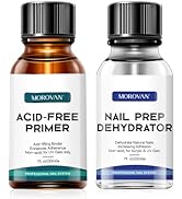 Morovan Nail Primer And Natural Nail Prep Dehydrate Set, Nail Dehydrator and Primer, Fast Air Dry...
