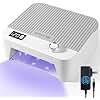 ANYINS UV Nail Lamp 120W, Professional UV LED Lamp for Gel Nails Long-Lasting 30Pcs Beads Cordless Gel Nail Light, Fast Curing Nail Dryer with Knob for Home Salon DIY Grey