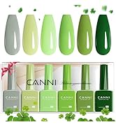 CANNI 6Pcs 9ml Emerald Green Gel Nail Polish Set- Dark Sage Forest Green Gel Polish Kit Lime Oliv...