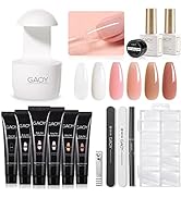 GAOY Poly Gel Nail Kit with U V Light, 6 Pcs Builder Gel Nail Extension Kit for Beginners with Ev...