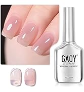 GAOY Jelly Nude Gel Nail Polish, 16ml Sheer Rose Pink Translucent Soak Off Gel Polish, UV Light C...