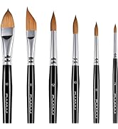 Sable Watercolor Brushes Kolinsky Watercolor Paint Brushes for Artists Professional 6pcs - Pointe...