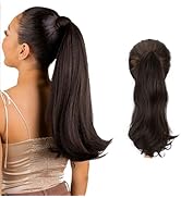 SDZNYQT 18” Claw Clip Ponytail Extension Straight Fake Jaw ponytail Hairpieces Faux Hair Pieces C...