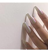 NNIPRAIYE Chrome Press on Nails Medium Length Acrylic Fake Nails Coffin Press ons Artificial Full...