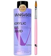 Professional Acrylic Nail Liquid for Nail: 4fl.oz Acrylic Liquid with Nail Brush for Beginners at...