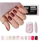 Short Press On Nails, 240pcs Ombre Press On Nails Kit Short Square Solid Color Fake Nails, Acryli...