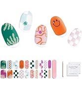 LabTabBa Semi Cured Gel Nail Strips 20pcs Glaze Semi Cured Gel Nail Stickers Salon Quality DIY Na...