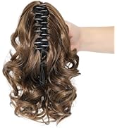 SDZNYQT Curly Claw Ponytail extensions 10 inch Claw Clip in Short Ponytail Hair Pieces Wavy Claw ...