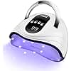 Sunrich UV Gel Nail Lamp 120W LED Nail Light Fast Dryer for Gel Polish Curing with 4 Timers Portable Handle Large Space Automatic Sensor (White)