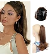 SDZNYQT 18” Claw Clip Ponytail Extension Straight Fake Jaw ponytail Hairpieces Faux Hair Pieces C...