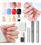 12Grids 288PCS Press on Nails Short Length, Jofay Fashion Square Solid Color Fake Nails Kit Full ...