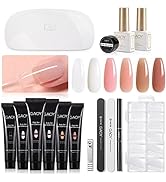 GAOY Poly Gel Nail Kit with U V Light Starter Kit, 6 Pcs Builder Gel Nail Extension Kit for Begin...