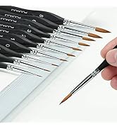 Kolinsky Sable Watercolor Brushes, 10pcs Sable Detail Paint Brush Set Will Keep a Fine Tip Point ...