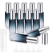Kesell 11pack 10ml Glass Empty Spray Bottle, Mini Square Perfume Bottle Refillable Perfume Atomiz...