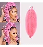 Marley Hair 16 Inch Springy Afro Twist Hair 3 Packs Pre-Separated Kinky Twist Crochet Hair Braids...