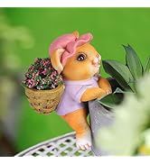 NSXAYIWE Cute Rabbit Figurines Hanging Animal Statue, Small Resin Animals Pot Climbing Sculpture ...