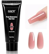 GAOY Poly Gel, 60g Nail Extension Gel, Pink Nude Builder Gel Nail Enhancement Gel for Beginner & ...
