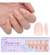 Extra Short Almond Nail Tips - BTArtbox Natural XCOATTIPS Press On Nails Almond Pre-applied Tip P...