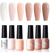 Gellen Brown Gel Nail Polish Set, 6 Colors Nude Gel Polish Set, Neutral Gel Tones Nail Polish Soa...
