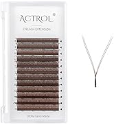 ACTROL YY Eyelashes Extension Lashes Brown D Curl 0.07mm 8-15mm Mixed Lash Volume Extension Easy ...